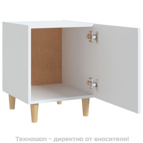 Нощни шкафчета, 2 бр, бели, инженерно дърво