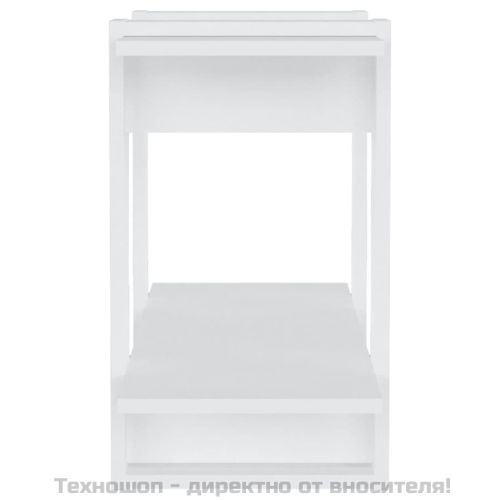 Библиотека/разделител за стая, бял гланц, 80x30x51 см