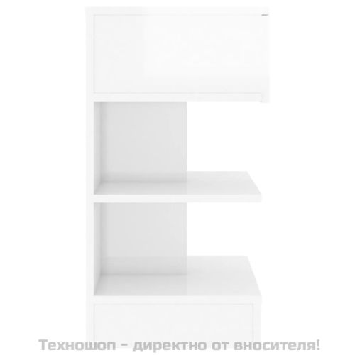 Нощни шкафчета, 2 бр, бял гланц, 40x35x65 см