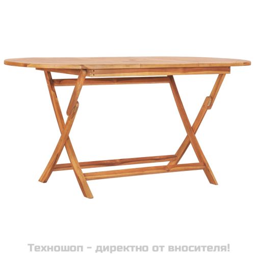Сгъваема градинска маса, 160x80x75 см, тиково дърво масив
