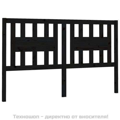 Табла за спалня, черна, 126x4x100 см, бор масив