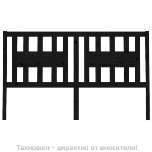 Табла за спалня, черна, 126x4x100 см, бор масив