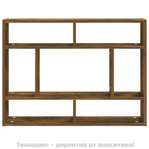 Стенен рафт, опушен дъб, 75x16x55 см, инженерно дърво