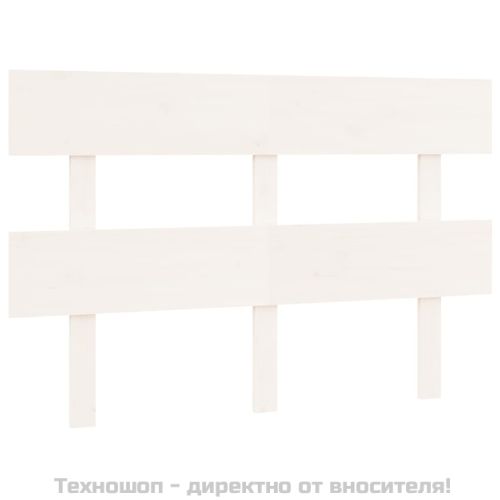 Горна табла за легло, бяла, 124x3x81 см, бор масив