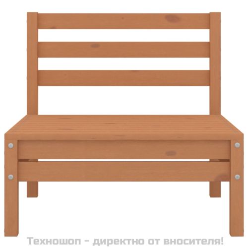 Градински лаундж комплект, 4 части, бор масив, меденокафяв