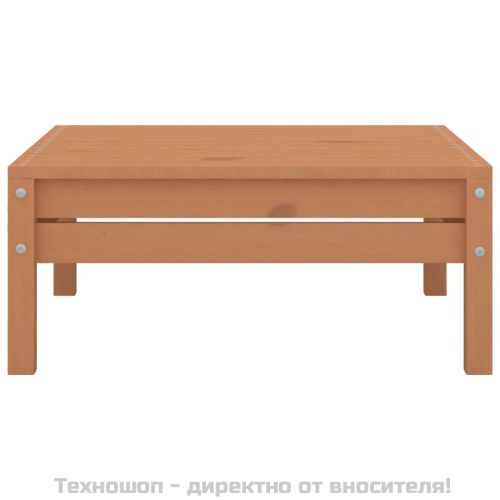 Градински лаундж комплект, 4 части, бор масив, меденокафяв