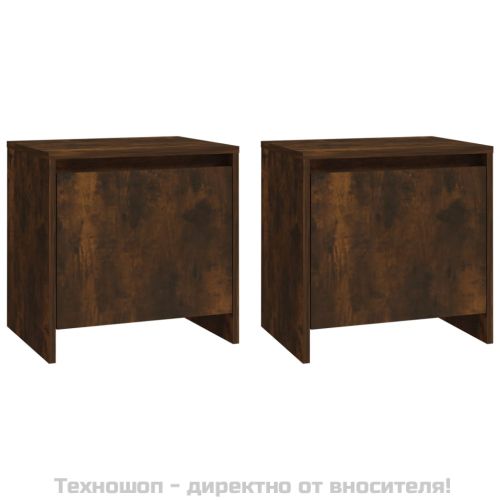 Нощни шкафчета 2 бр опушен дъб 45x34x44,5 см инженерно дърво