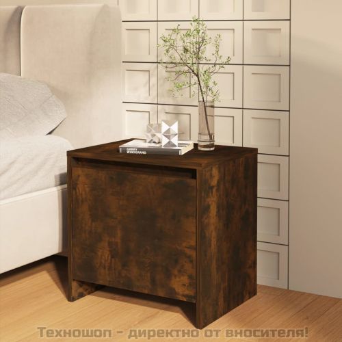 Нощни шкафчета 2 бр опушен дъб 45x34x44,5 см инженерно дърво