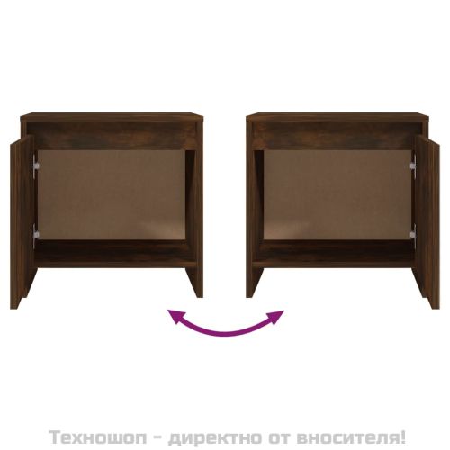 Нощни шкафчета 2 бр опушен дъб 45x34x44,5 см инженерно дърво