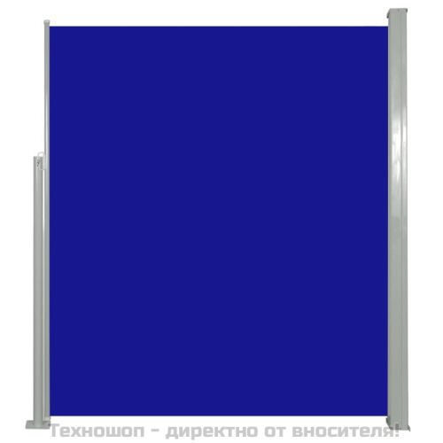 Прибираща се странична тента, 160х500 см, синя
