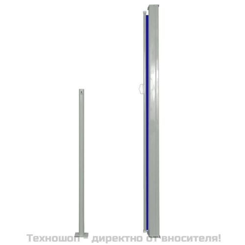 Прибираща се странична тента, 160х500 см, синя