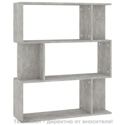 Разделител за стая, бетонно сив, 80x24x96 см, инженерно дърво