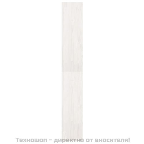 Библиотека/разделител за стая, бяла, 40x30x199 см, бор масив