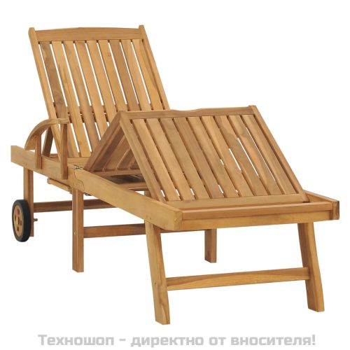 Шезлонг, тиково дърво масив