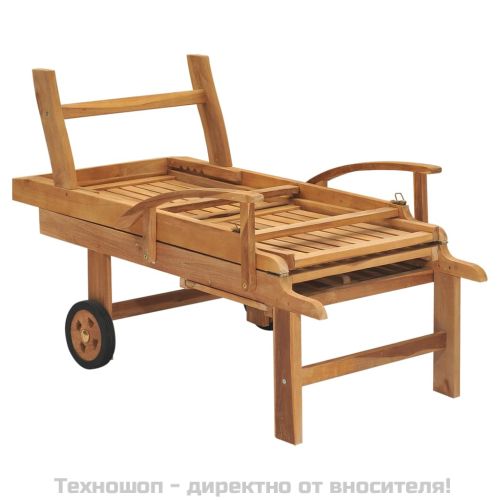 Шезлонг, тиково дърво масив