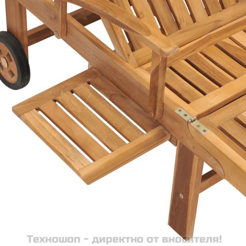 Шезлонг, тиково дърво масив