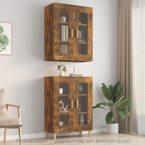 Окачен стенен шкаф, опушен дъб, 69,5x34x90 см