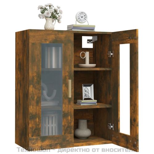 Окачен стенен шкаф, опушен дъб, 69,5x34x90 см