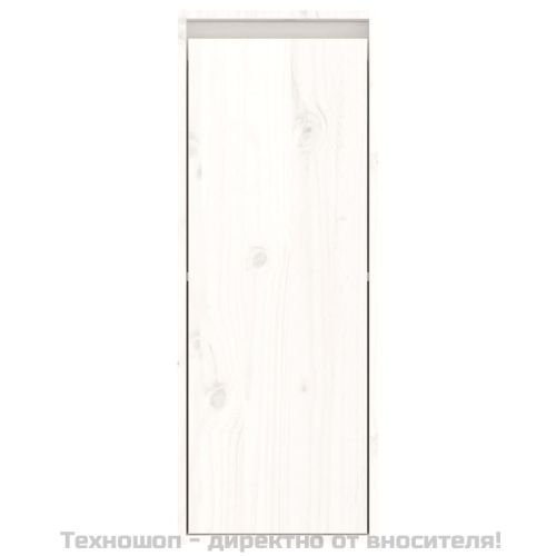 Стенен шкаф, бял, 30x30x80 см, борово дърво масив
