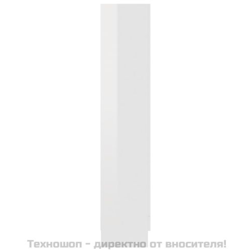 Библиотека, бял гланц, 82,5x30,5x150 см, ПДЧ
