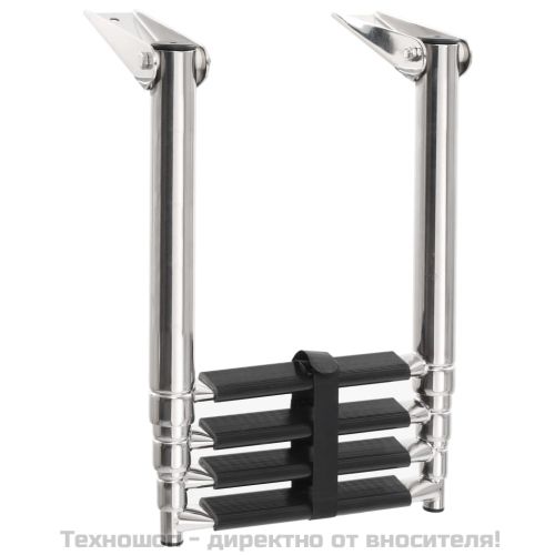 Сгъваема стълба, 4 стъпала, неръждаема стомана