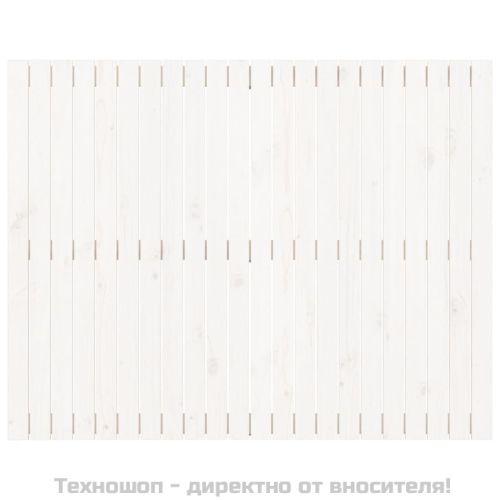 Стенна табла за спалня, бяла, 140x3x110 см, борово дърво масив