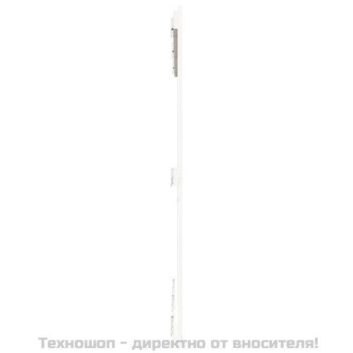 Стенна табла за спалня, бяла, 140x3x110 см, борово дърво масив