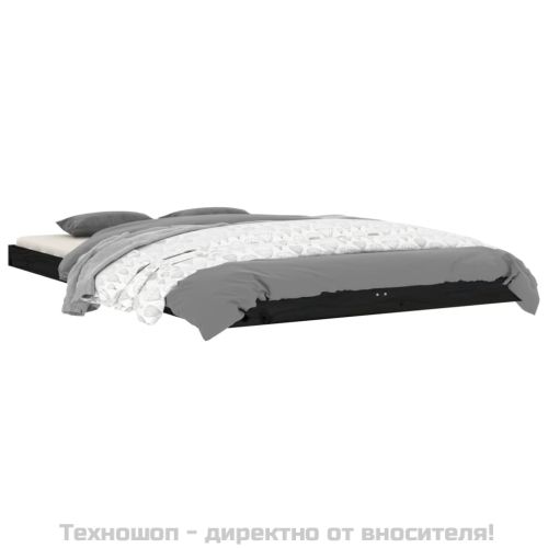 Рамка за легло черна 120x190 см Small Double масивно дърво бор