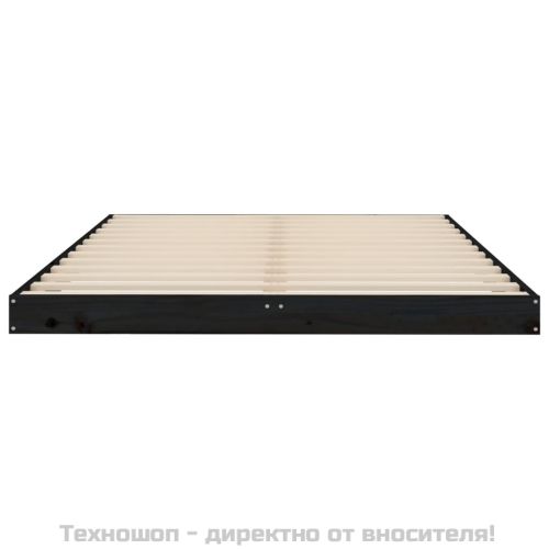 Рамка за легло черна 120x190 см Small Double масивно дърво бор