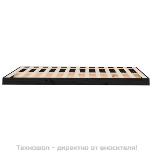 Рамка за легло черна 120x190 см Small Double масивно дърво бор