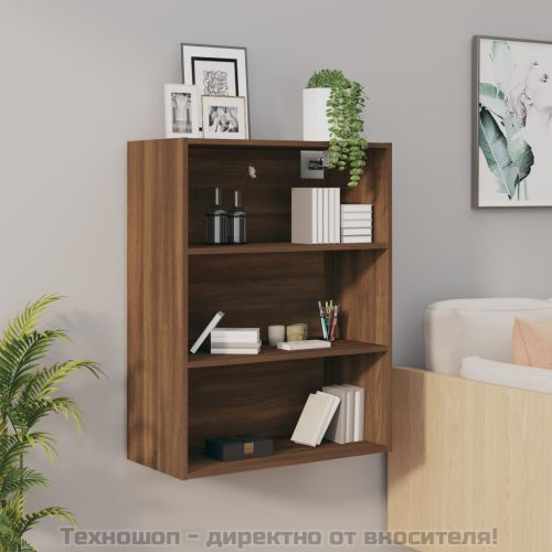 Окачен стенен шкаф, кафяв дъб, 69,5x32,5x90 см