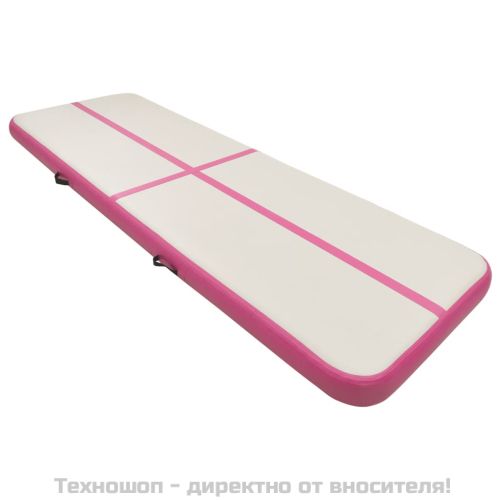 Надуваем дюшек за гимнастика с помпа, 400x100x20 см, PVC, розов