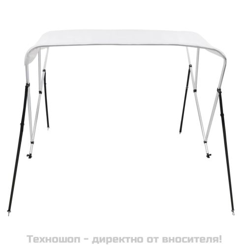Тента за лодка, 3 дъги, бяла, 183x160x137 см