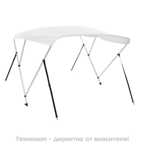Тента за лодка, 3 дъги, бяла, 183x160x137 см