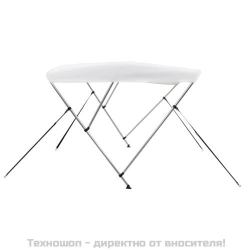 Тента за лодка, 3 дъги, бяла, 183x160x137 см
