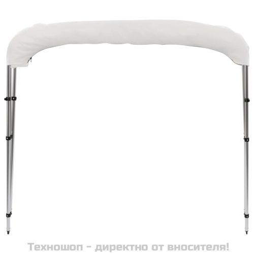 Тента за лодка, 3 дъги, бяла, 183x160x137 см