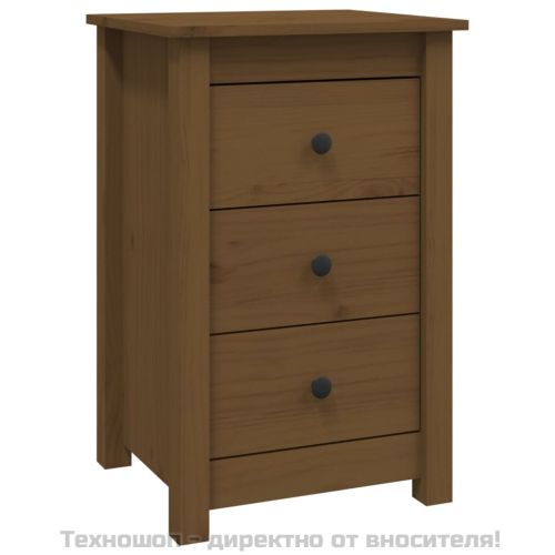 Нощни шкафчета, 2 бр, меденокафяви, 40x35x61,5 см, бор масив