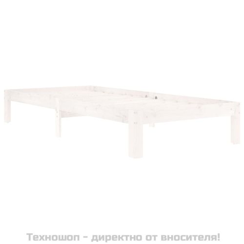 Рамка за легло, бяла, бор масив, 90х200 см