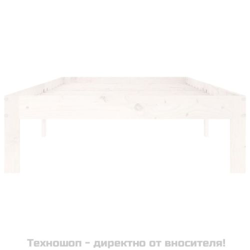 Рамка за легло, бяла, бор масив, 90х200 см