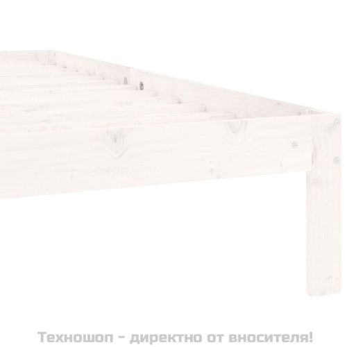 Рамка за легло, бяла, бор масив, 90х200 см
