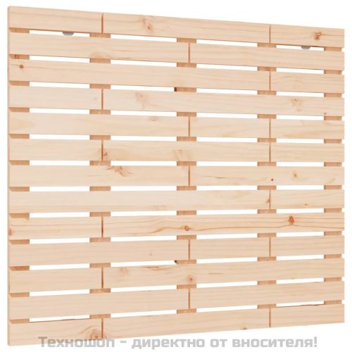 Стенна табла за спалня, 126x3x91,5 см, борово дърво масив