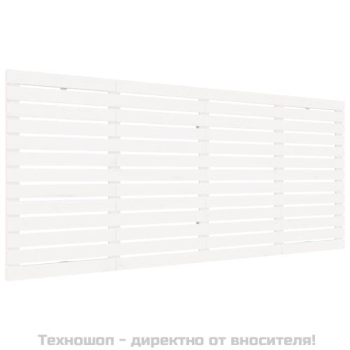 Стенна табла за спалня, бяла, 166x3x91,5 см, борово дърво масив
