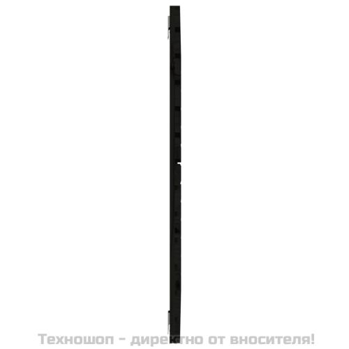 Стенна табла за спалня, черна, 81x3x91,5 см, борово дърво масив