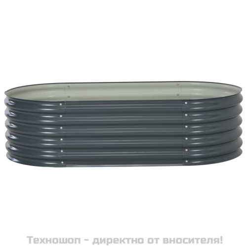 Градинска висока леха 160x80x44 см поцинкована стомана сива