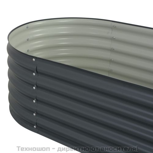 Градинска висока леха 160x80x44 см поцинкована стомана сива