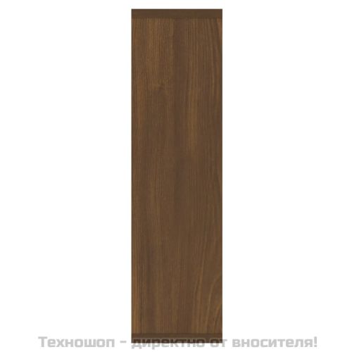 Огледален шкаф с LED, кафяв дъб, 76x15x55 см