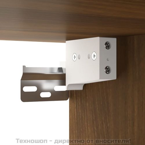 Огледален шкаф с LED, кафяв дъб, 76x15x55 см