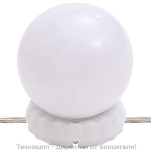 Огледален шкаф с LED, кафяв дъб, 76x15x55 см