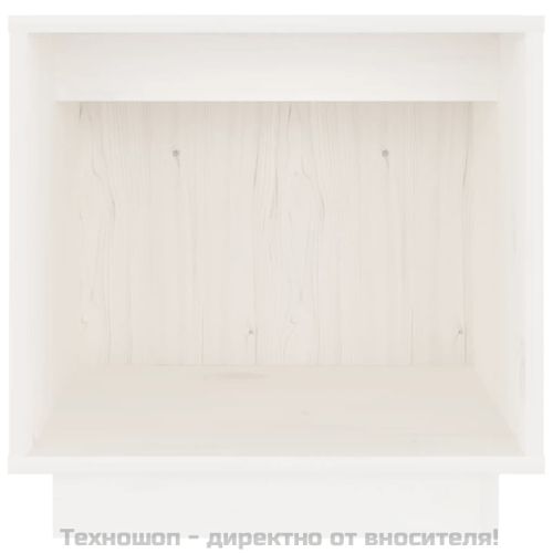 Нощни шкафчета, 2 бр, бели, 40x30x40 см, борово дърво масив