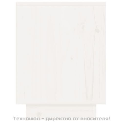 Нощни шкафчета, 2 бр, бели, 40x30x40 см, борово дърво масив